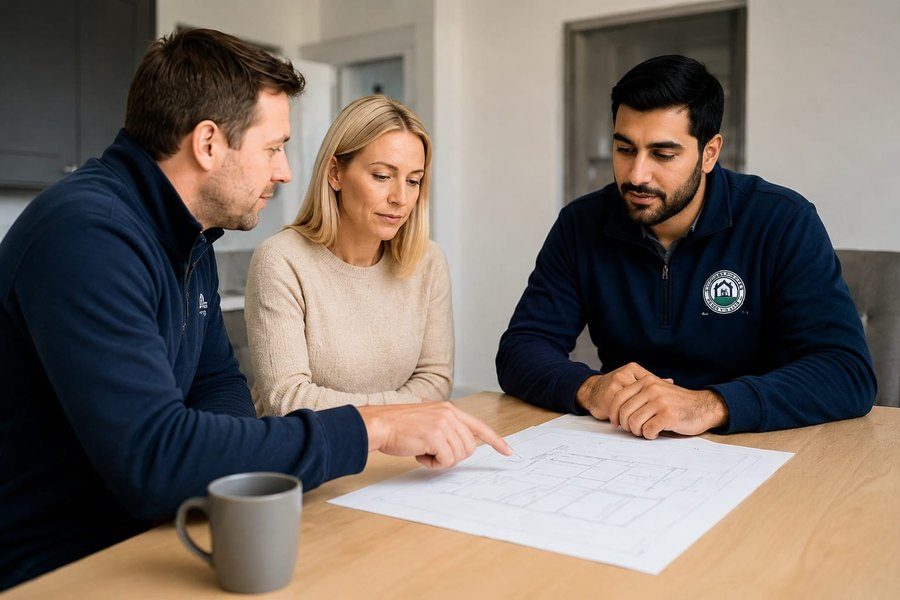 Free home consultation with clients to plan an extension